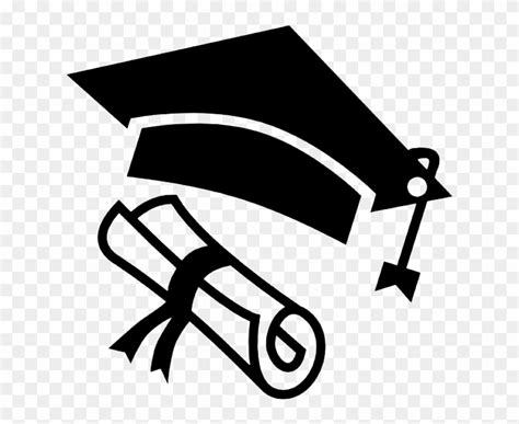 Diploma Black Icon Picture 毕业 帽 卡通 Hd Png Download 626x626