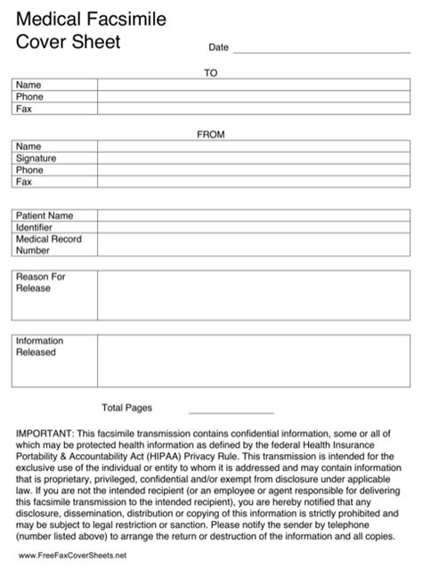 Download Medical Fax Cover Sheet For Free Formtemplate