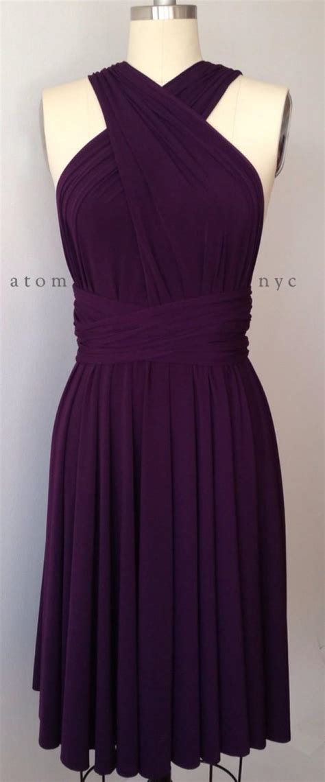 Dark Purple Grape Eggplant Infinity Dress Convertible Formal Multiway