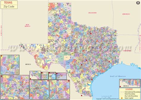 Buy Texas Zip Code Map