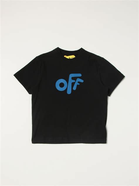 Off White Kids Off White Cotton T Shirt With Back Print In Blue Modesens
