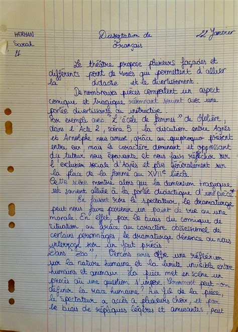 Exemple De Dissertation Français 1Ere  hadiselamet