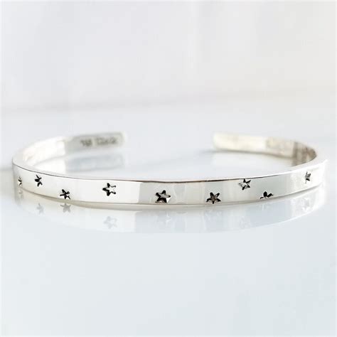 Sterling Silver Star Bracelet With Secret Message Hand Etsy