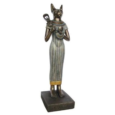 Bastet Egyptian Goddess Of Music With Sistrum 15 1 2 Inch Statue