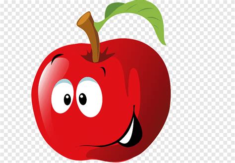 Caricature De Fruits Mignon Apple S Amour Alimentaire Png Pngegg