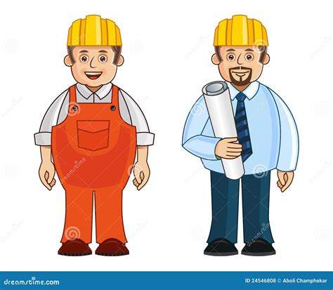 A Construction Worker And Supervisor Stock Vector Illustration Of