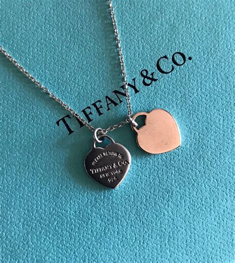 Tiffany And Co Rubedosilver Mini Double Heart Necklace 16” Hearts