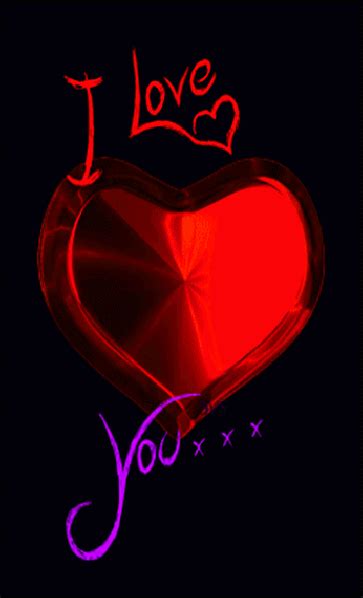 A Red Heart With The Word I Love You Written On It In Purple And Pink