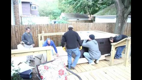 Building A Deck In Time Lapse Hot Tub Install Youtube