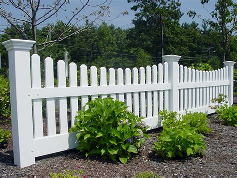 Home Remodeling Improvement Scalloped White Picket Fence Vinyl Too