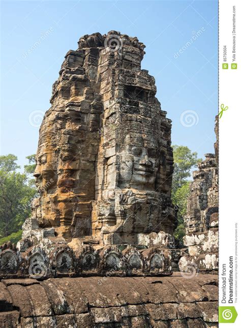Buddha Faces Of Bayon Temple Stock Photo Image Of Brick Rock 85750504