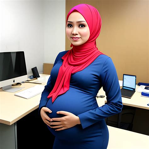 Pregnant Hijab Malay In Office Arthubai