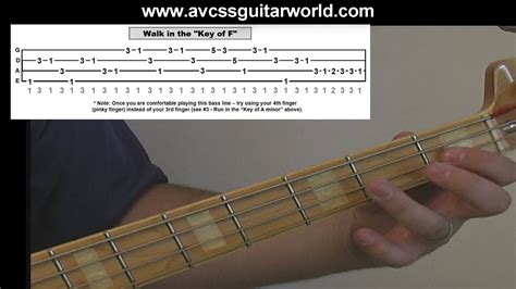 Bass Guitar Lessons Simple Bass Walk In F For Beginners Easy To Learn Youtube