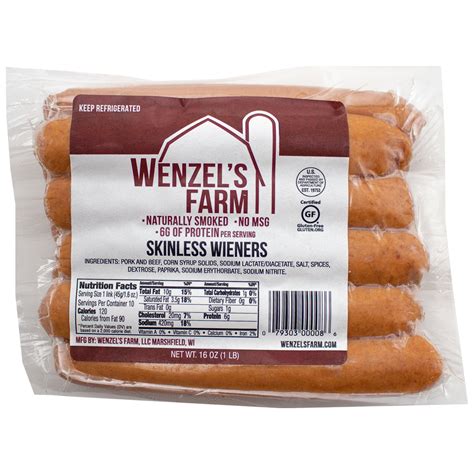 Skinless Wieners Wenzels Farm