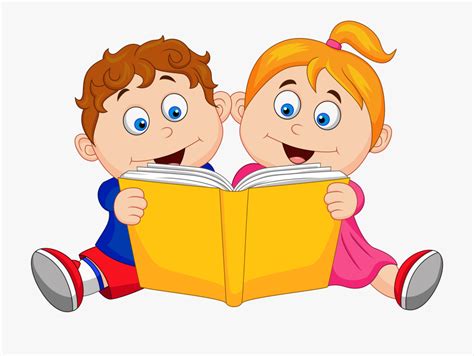 Vector illustration with simple gradients. Children Reading Bookscartoongoogle - Boy And Girl Reading ...