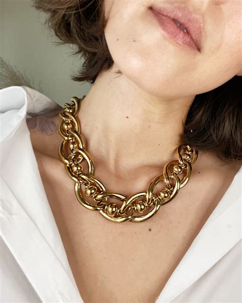 Vintage Chunky 70 S Chain Necklace — Julia Chain Necklace Necklace Chain