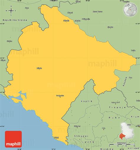 Savanna Style Simple Map Of Crna Gora
