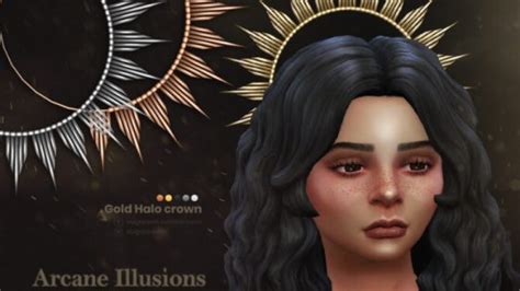 Arcane Illusions Gold Halo Crown By Sugar Owl At Tsr Lana Cc Finds