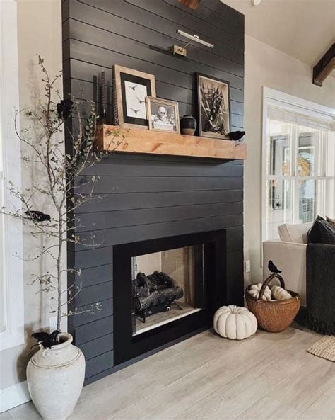 15 Black Shiplap Fireplace Ideas For A Moody Vibe Nikkis Plate