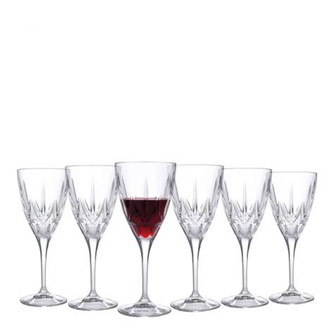 Set Of 6 Chic Luxion Crystal Red Wine Glasses 360ml Red Wine Glasses
