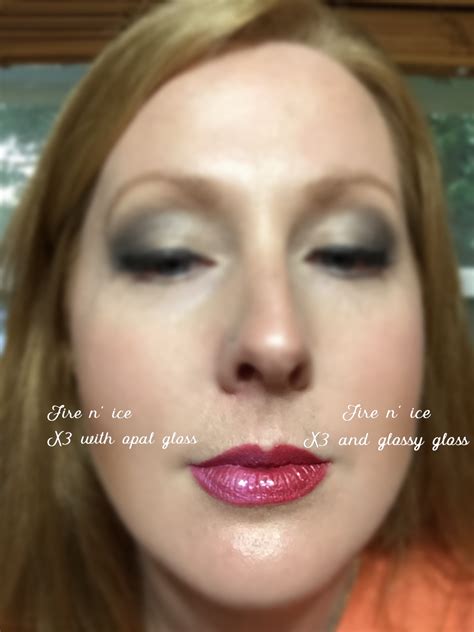 Fire N Ice Lipsense This Photo Will Show Glossy Gloss On The Right And