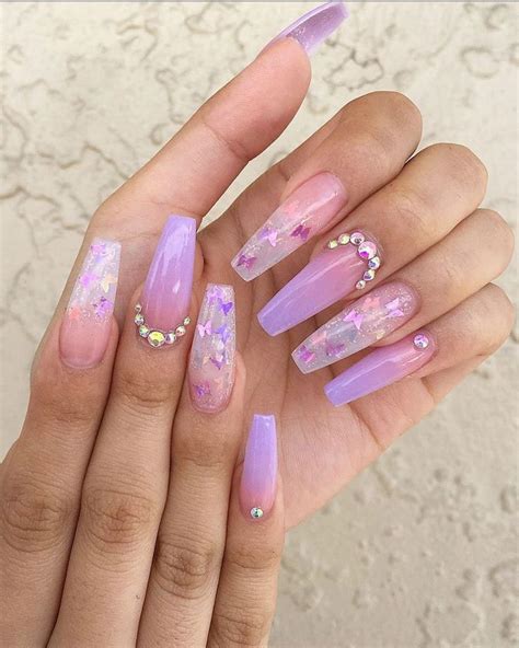 Lindas Purple Ombre Nails With Glitter Design For Summer 2019 Purple