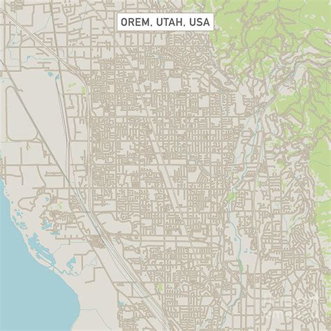 Orem Utah Us City Street Map Digital Art By Frank Ramspott Fine Art