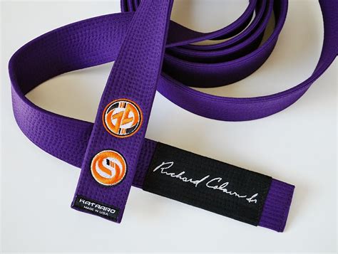 Embroidered Deluxe Jujitsu Rank Belt Belt Bjj Belts Purple Belt