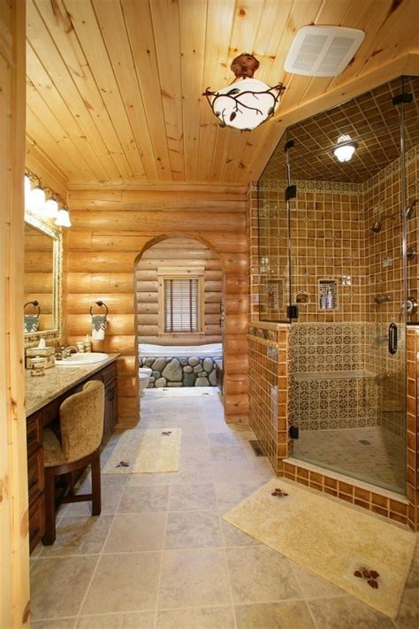 Perhaps your current budget only allows for a small cabin, or perhaps it's your dream to have a tiny space where everything has a purpose and you can live more intentionally. Log cabin master bathroom | Log cabin homes, Log homes ...