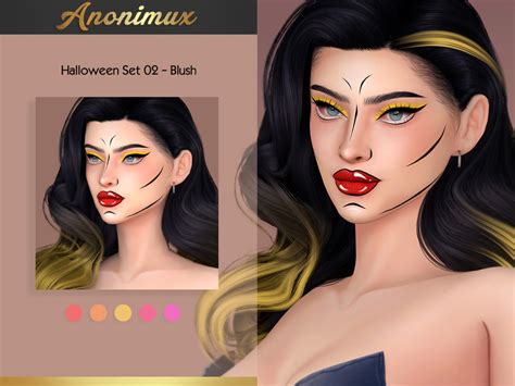 The Sims Resource Halloween Set N2 Blush In 2023 Makeup Looks