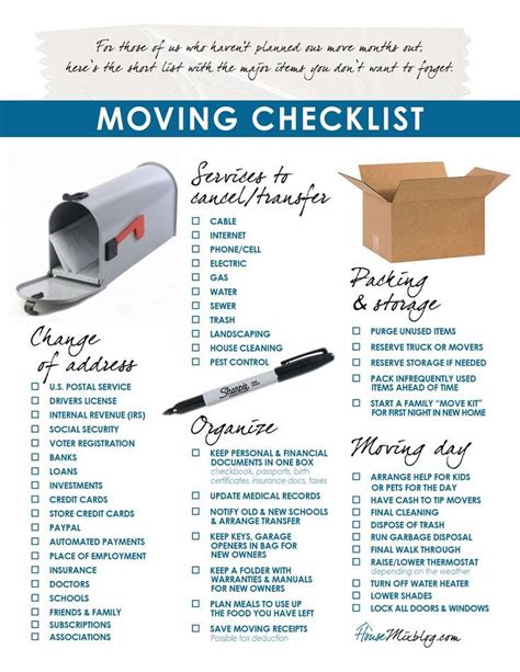 A Moving Checklist With The Words Moving And Things To Do In Front Of It
