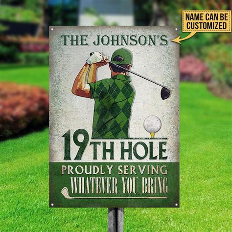 Personalized Golf 19th Hole Classic Metal Signs Golf Wall Etsy