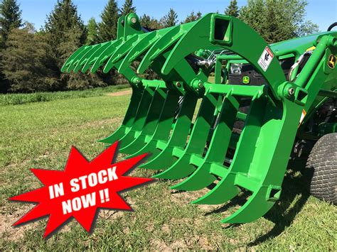 54 And 66 Hla Hydraulic Claw Root Rake Grapple In John Deere Quick Attach