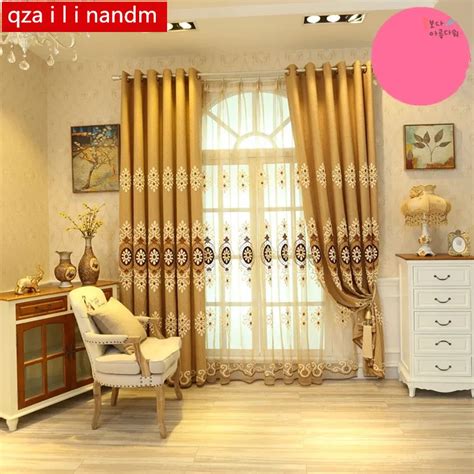 1 Pc Europe Style Curtains Luxury Embroidered Curtains Living Room