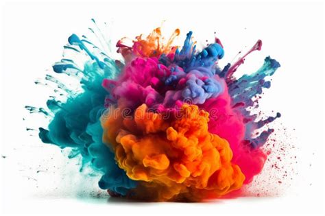 Rainbow Blast A Burst Of Creativity And Color Ai Generated Stock