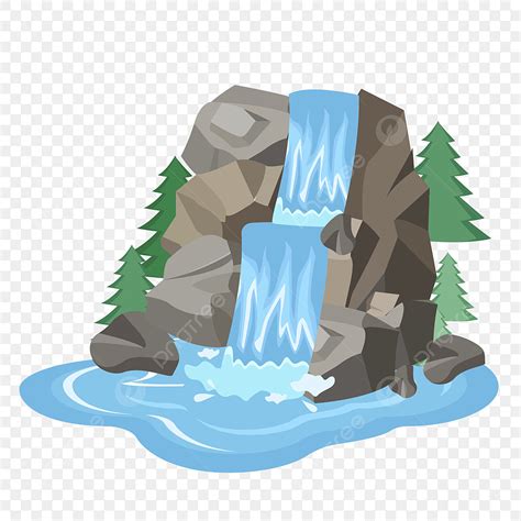 Transparent Material Vector Hd Images Flying Down The Waterfall Free