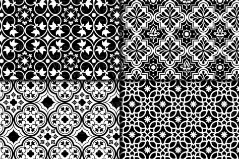 Black And White Moroccan Digital Paper Pack Ethnic Tribal Black White Geometric Ornamental