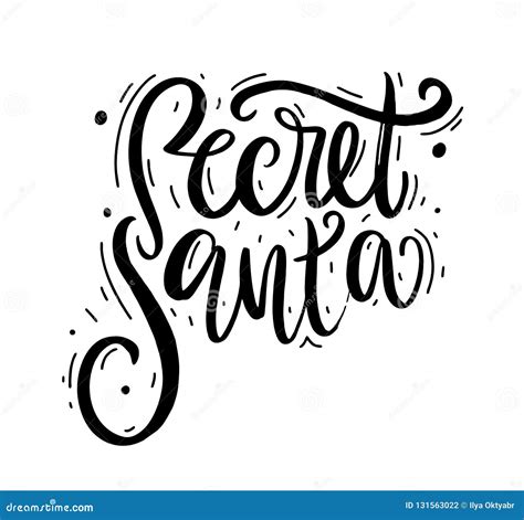 Secret Santa Modern Brush Calligraphy Stock Illustration