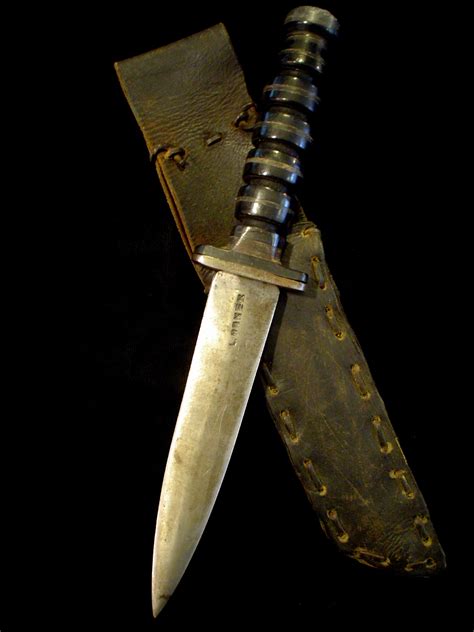 Rare Us Ww2 L Baker Custom Fighting Knife Vtg Combat Dagger Collection