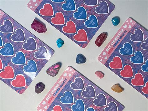 Mean Candy Hearts Sticker Sheet Etsy