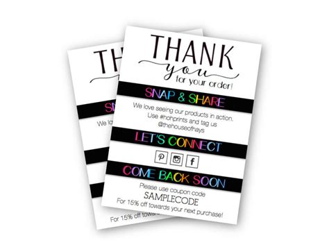 100 thank you cards for ebay your purchase order notes. Premium Etsy Shop Thank You For Your Order Insert Cards
