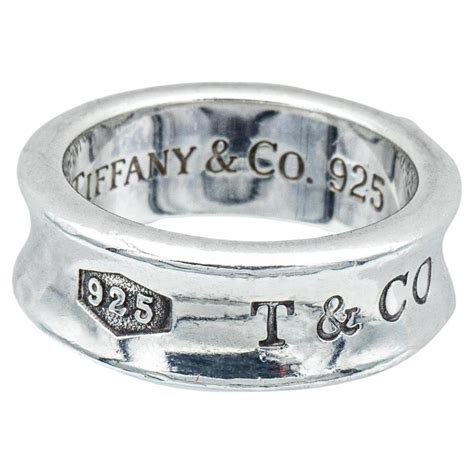 Tiffany And Co 1837 Sterling Silver Band Vintage Ring Medium Size At