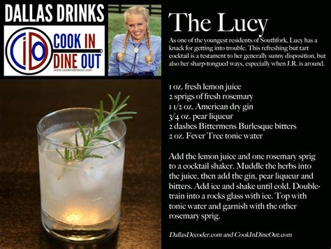 Cook In / Dine Out: Dallas Drinks: The Lucy | Drinks, Yummy drinks, Pear liqueur