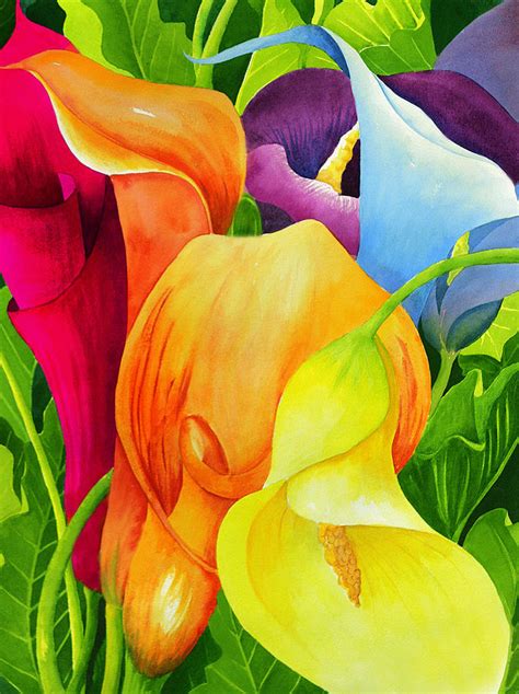 Calla Lily Rainbow Painting By Janis Grau