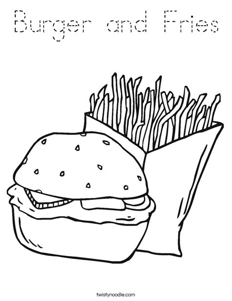 Finish off drawing the top visible half of the hot dog bun by placing more mesh nodes and coloring them as in the always look for the nodes that are selected in each step and color them with the hex code that is present under each image. Burger and Fries Coloring Page - Tracing - Twisty Noodle