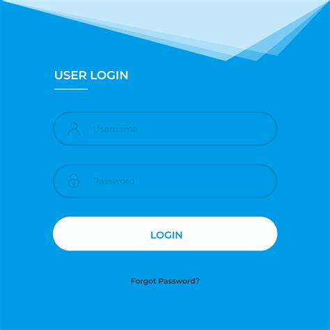 Blue And White Login Form Template Vector Free Download