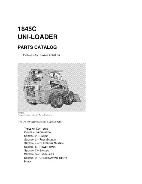 Case 1845c Uni Loader Skid Steer Parts Manual Pdf Download Service