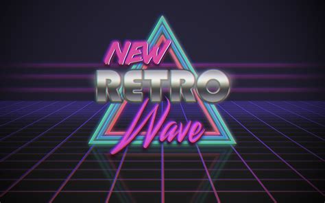 Retro Style Neon Vintage Digital Art 1980s Synthwave Typography
