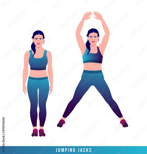 Jumping Jacks Exercise Woman Workout Fitness Aerobic And Exercises
