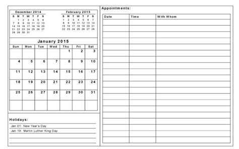 Blank Landscape Printable Calendar Calendar Design 201513